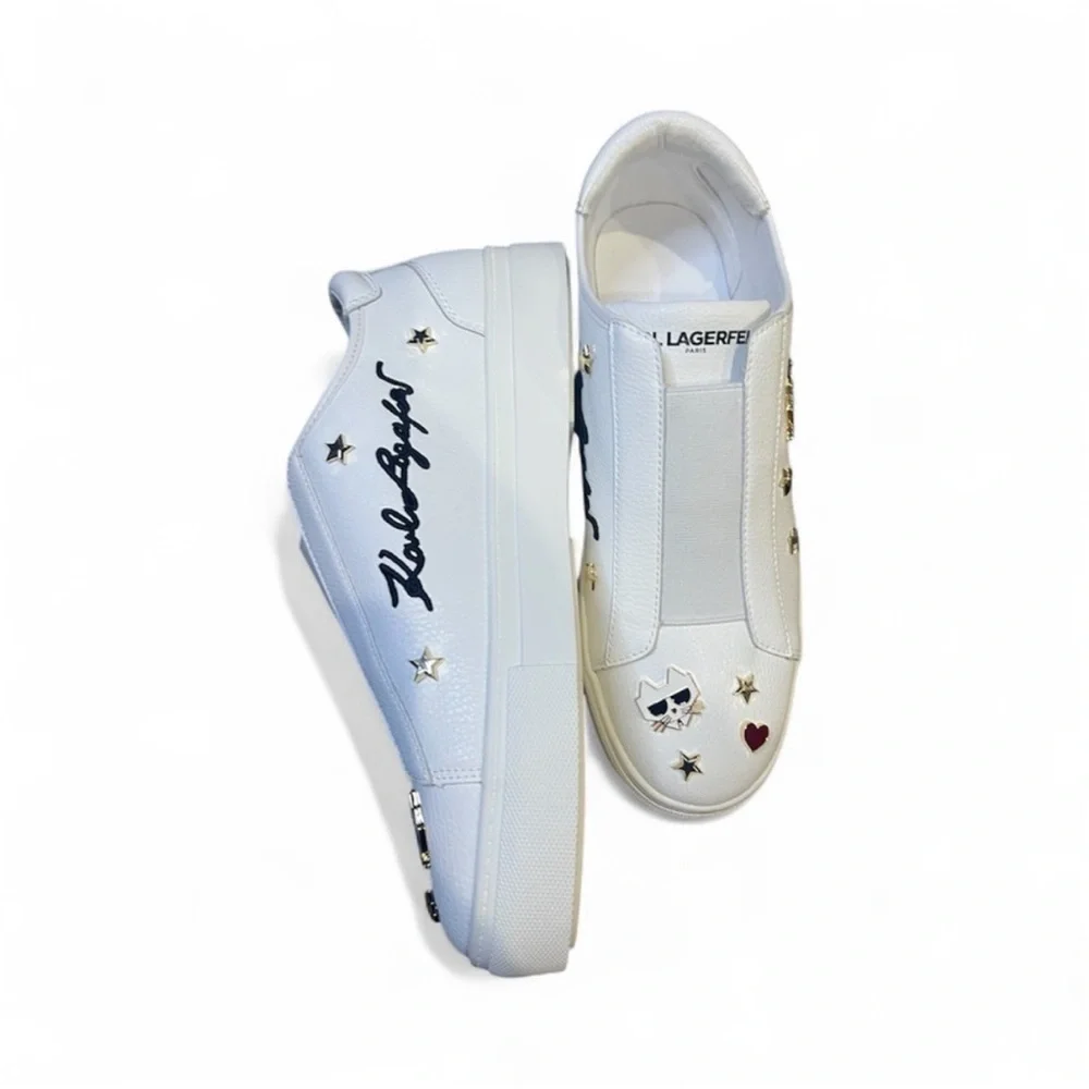 New Karl Lagerfeld Paris Caitie slip-on sneakers in bright‎ white